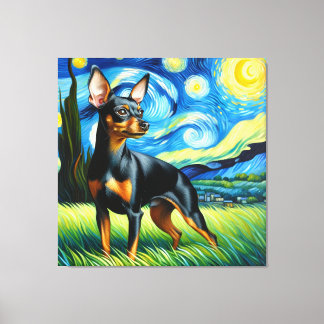 Toile Portrait de chien Starry Miniature