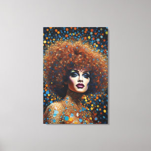 Toile Portrait de Drag Queen Rouge Éblouissant