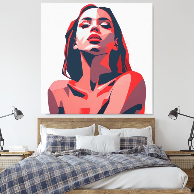 Toile Portrait de femme Abstraite Design d'art moderne (Insitu(Chambre))