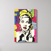 Portrait de femme rétro pop art