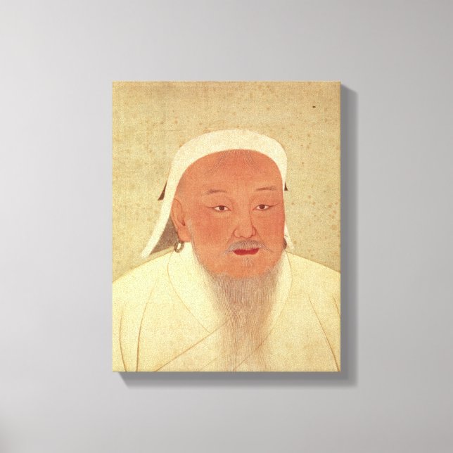 Toile Portrait de Genghis Khan, Mongol Khan (Recto)