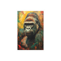 Portrait de Gorille Artistique Peinture à l'huile