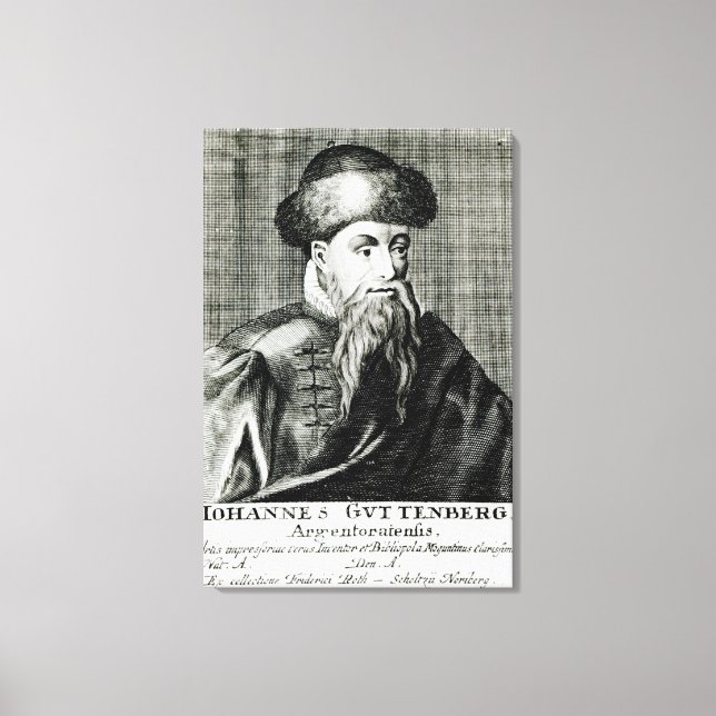 Toile Portrait de Johannes Gutenberg (Recto)