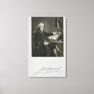 Toile Portrait de John Hancock, gravé par John B. Forr