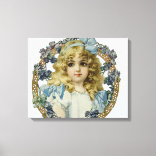 Toile Portrait de jolie petite fille antique