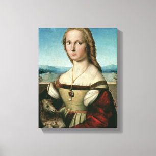 Toile Portrait de Madame avec une licorne, c.1505-6