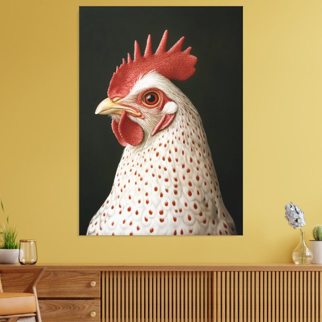 Toile Portrait de poulet tacheté (Insitu(Salon))