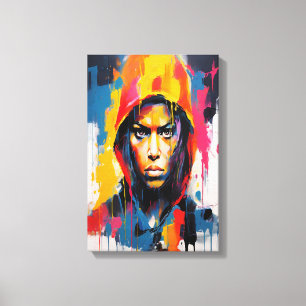 Toile Portrait de Rebelle Audacieux et Vibrant – Art Abs