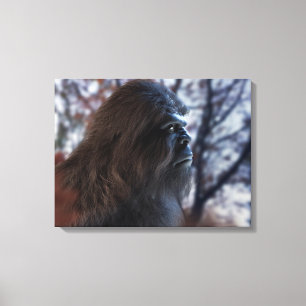 TOILE PORTRAIT DE SASQUATCH BIGFOOT DANS LE PROFIL DE DU