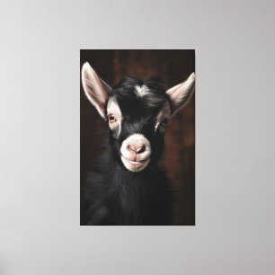 Toile Portrait détaillé de la chèvre de bébé radiant