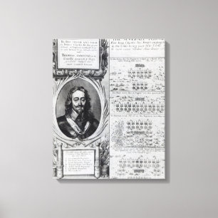 Toile Portrait du Roi Charles ' avec des diagrammes