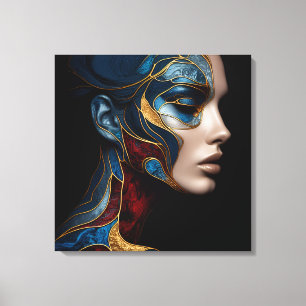 Toile Portrait D'Une Femme En Abstrait