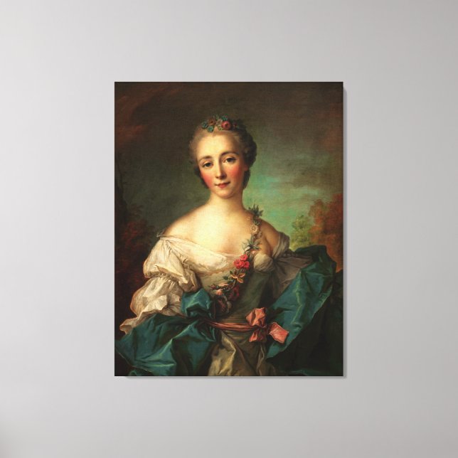 Toile Portrait d'une jeune femme par Jean-Marc Nattier (Recto)