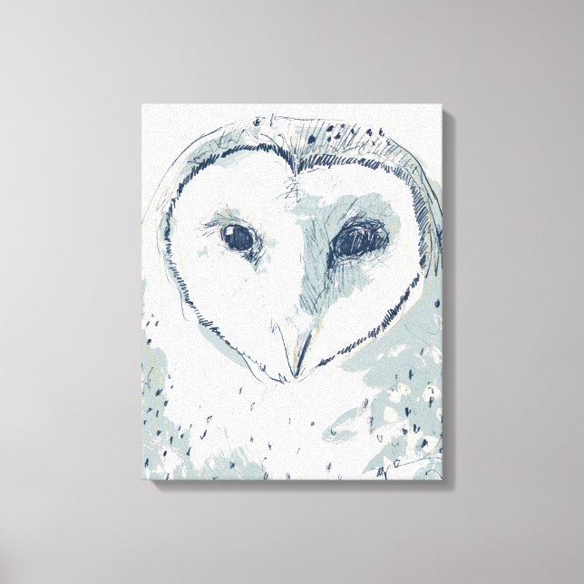 Toile Portrait funky Owl (Recto)