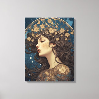 Toile portrait imaginaire femme style tarot
