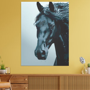 Toile Portrait Majestic Black Horse