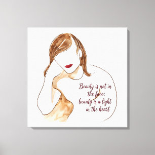 Toile Portrait Minimaliste Élégant avec Citation