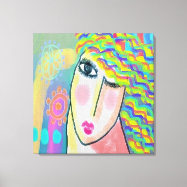 Toile Portrait numérique Abstrait de printemps d'une fem (Recto)