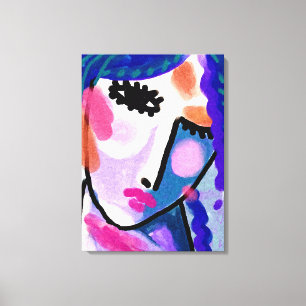 Toile Portrait numérique Abstrait d'une femme