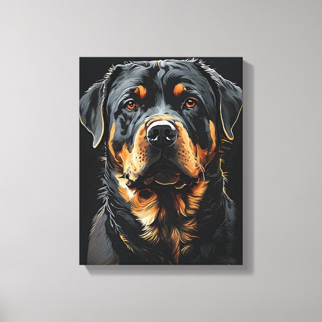 Toile Portrait Rottweiler (Recto)