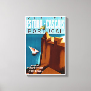 Toile Portugal Estoril Poster Vintage voyage restauré