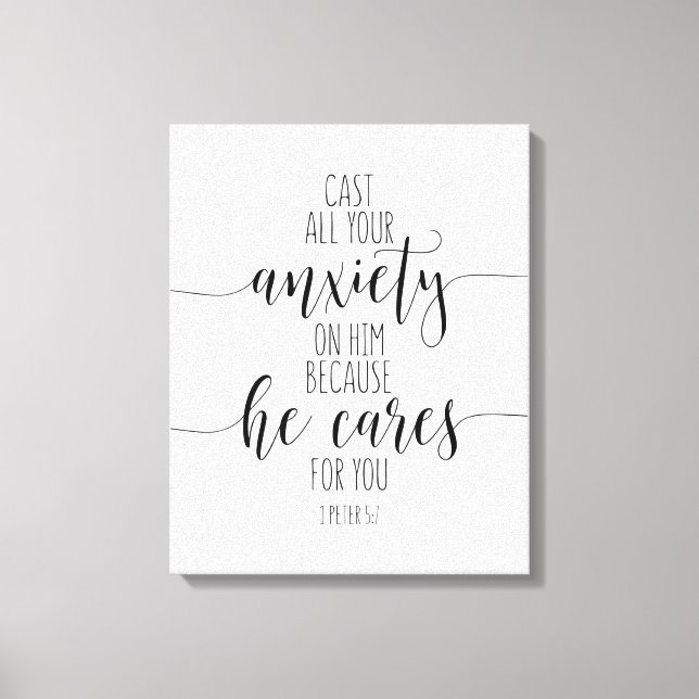 Toile Posez Toute Votre Anxiété Sur Lui, 1 Pierre 5:7 (Recto)