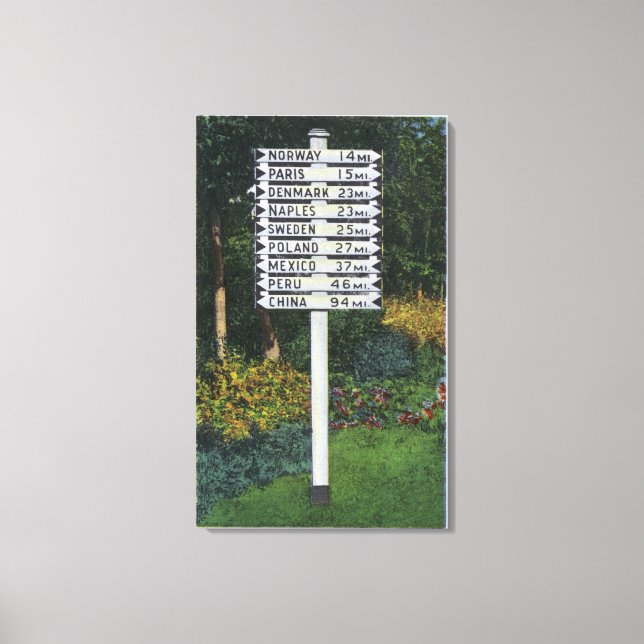 Toile POSTE DU SIGNE DU SITE DE MARQUEUR Mile (Recto)