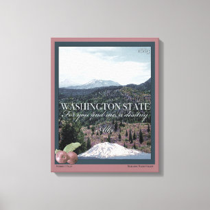Toile Poster Art de l'État de Washington