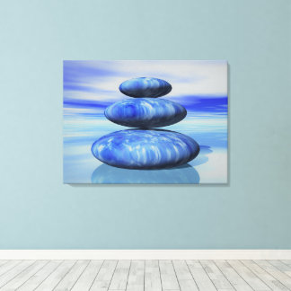 Toile Poster de balance des pierres Zen Bleu Arctique