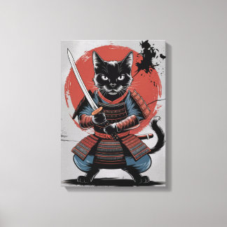 Toile Poster de chat de l'armure Samurai, Mur de chat no