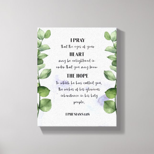 Toile Poster de l'écriture eucalyptus de verset de la Bi (Recto)