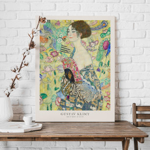 Toile Poster de l'exposition Gustav Klimt Lady with Fan 