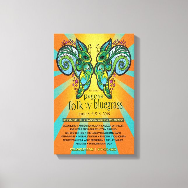 Toile Poster de Pagosa Folk 'N Bluegrass 2016 (Recto)