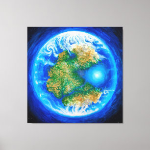 Toile Poster de Pangaea et Tethys ocean