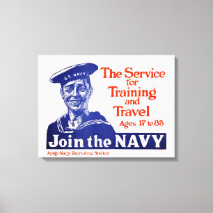 Toile Poster de recrutement de la marine américaine vint