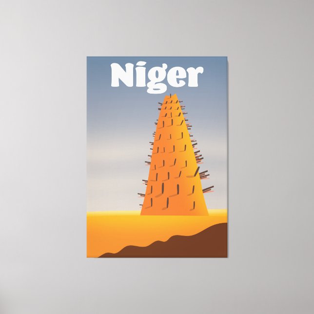 Toile poster de voyage de la Mosquée du Niger Agadez (Recto)
