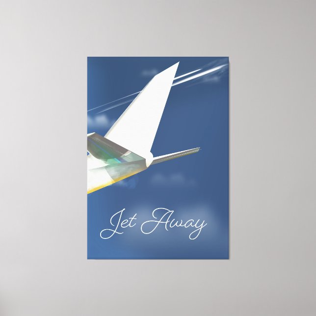 Toile Poster de voyage Jet Away. (Recto)