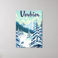 Poster de voyage Verbier Suisse