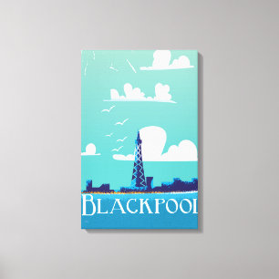 Toile poster de voyage vintage Blackpool, Angleterre