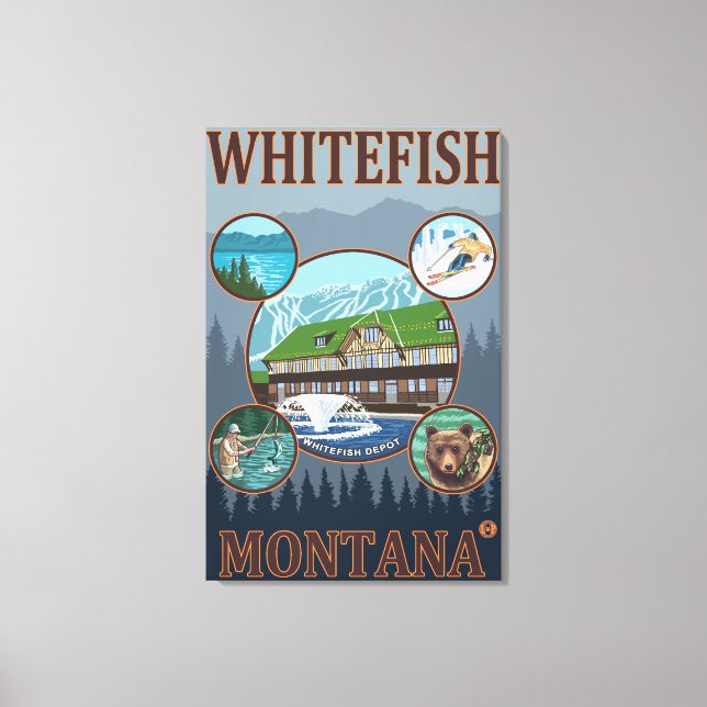 Toile Poster de voyage Whitefish, MontanaScic (Recto)