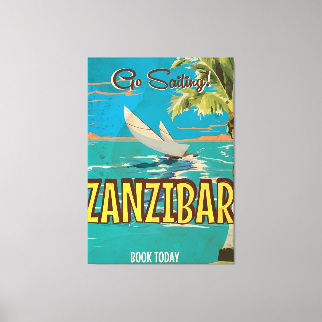 Toile poster de voyage Zanzibar Vintage (Recto)