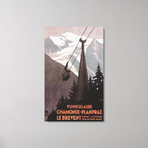 Toile Poster du funiculaire Le Brevent