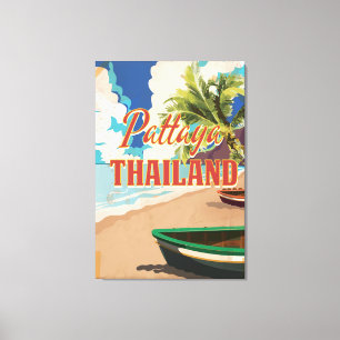 Toile Poster du Vintage voyage Pattaya Thaïlande
