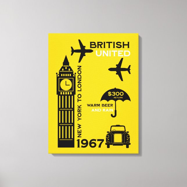 Toile Poster Nostalgalic Retro Airline (Recto)