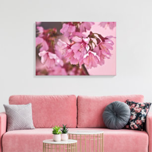 Toile Poster "Pink Haze" en fleurs de cerisiers japonais