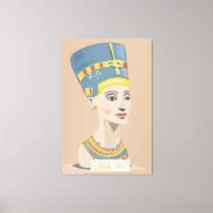 Toile Poster rectangulaire Queen Nefertiti et Cartouche.