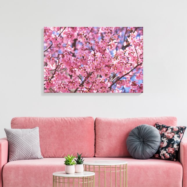 Toile Poster Sakura Pink Cherry Blossom Sky (Insitu(Salon))