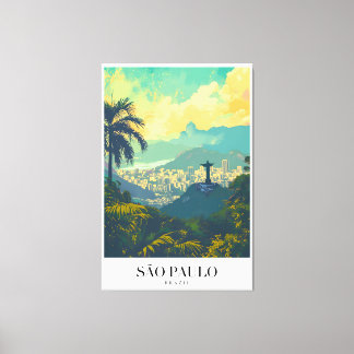 Toile Poster Sao Paulo Vintage Voyage