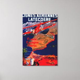 Toile Poster vintage de Lignes Aeriennes Latecoere