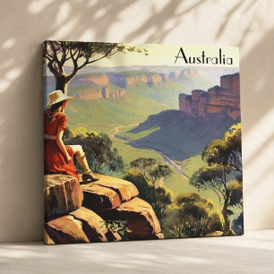 Toile Poster Vintage voyage Australia Canyon